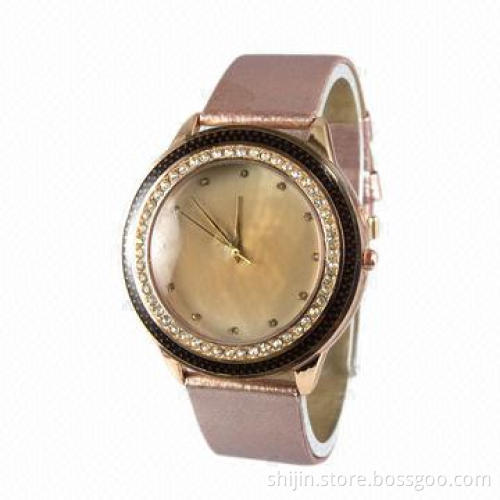 Fashion Lady's Quartz Watch with Japan Movement, Colorful PU Leather Strap